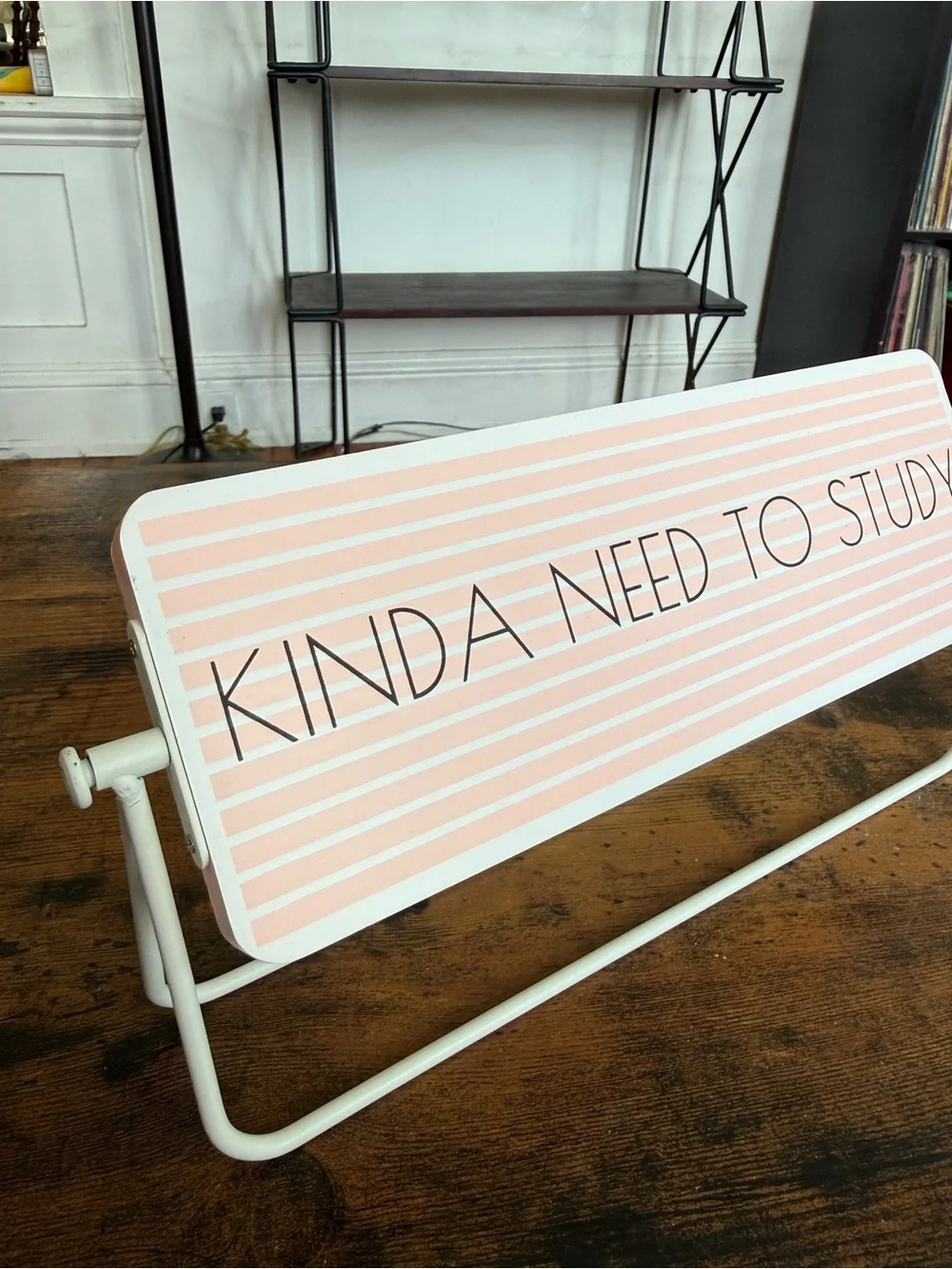 Kinda Need to Study - Want to Take a Nap Pink Desk Sign - Home Office Accent